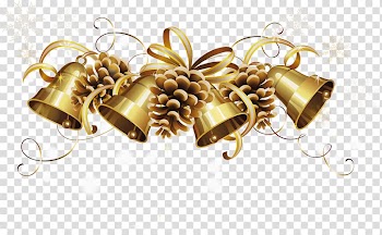 Four gold bells , Christmas Gold Bell , Christmas Golden Bells transparent background PNG clipart