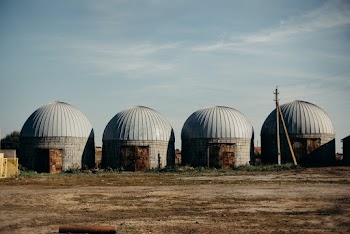 Four Gray Dome Building