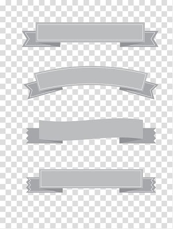 Four gray ribbon illustrations, Euclidean Shape Angle , Ribbon transparent background PNG clipart
