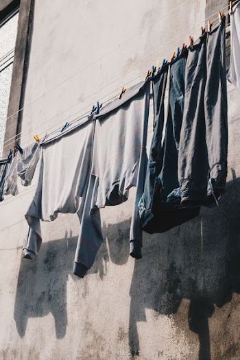 four hanged clothes