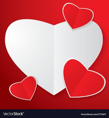  					Four heart paper vector image														