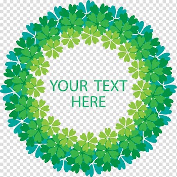 Four-leaf clover , Clover circular copy frame transparent background PNG clipart