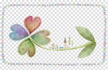 Four-leaf clover Illustration, Creative Colorful animation frame transparent background PNG clipart
