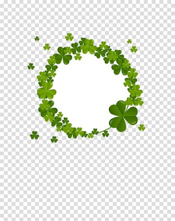 Four-leaf clover Shamrock Saint Patricks Day, Clover wreath transparent background PNG clipart