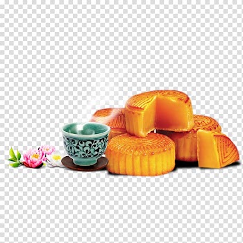 Four moon cakes, Moon cake transparent background PNG clipart
