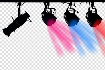 Four par slights illustration, Stage lighting Silhouette, light transparent background PNG clipart
