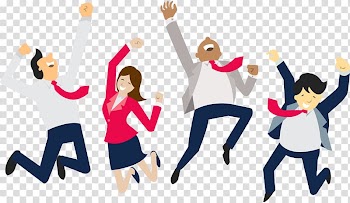 Four people jumping illustration, Team building Teamwork Organization Leadership, teamwork transparent background PNG clipart