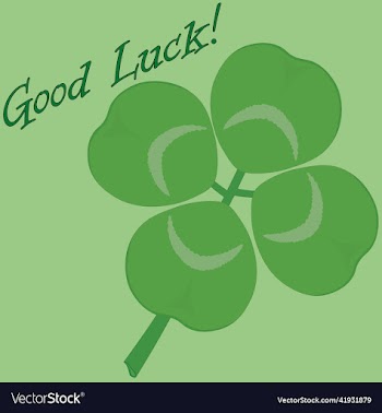 four petal clover leaf for good luck