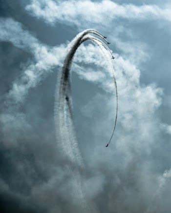 Four Planes Doing Stunts 