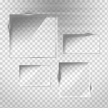 Four rectangular empty glass frames, Black and white Pattern, Glass effect transparent background PNG clipart