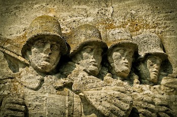 Four Soldier Stone Carved