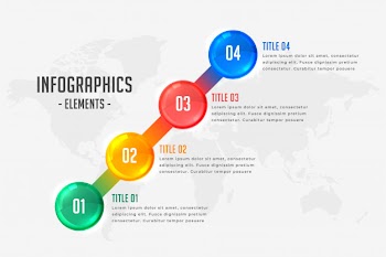Four steps infographic timeline template Free Vector