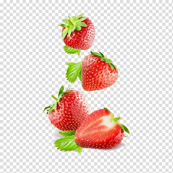 Four strawberries, Strawberry Smoothie Juice Eating Frutti di bosco, Strawberry transparent background PNG clipart