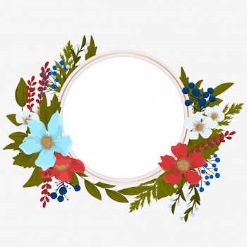 Fower page boarders - red flower Free Vector