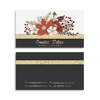 Fower page boarders - red, light blue, white flowers Free Vector