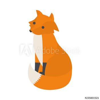 Fox animal with red fur