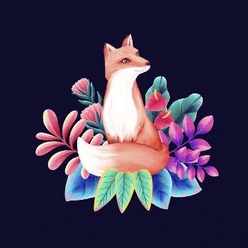 Fox, black design, animal illustration | Free Photo Illustration - rawpixel
