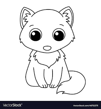 fox cartoon coloring page for kids