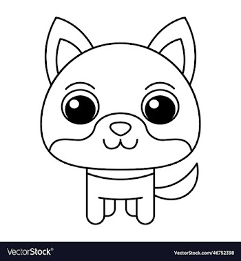 fox cartoon coloring page for kids
