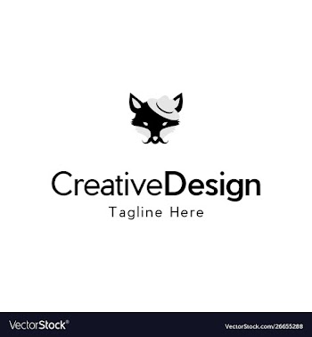Fox cute masculine logo vector image