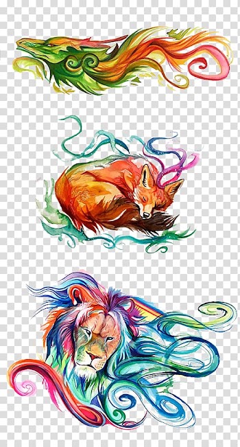 Fox , Drawing Colored pencil Art Sketch, Hand-painted watercolor Animals transparent background PNG clipart