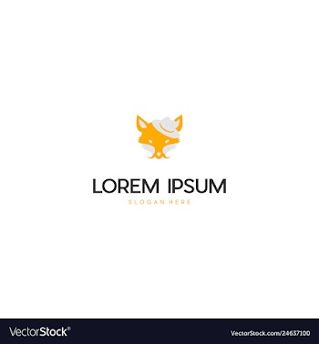 Fox head animal creative logo design vector image