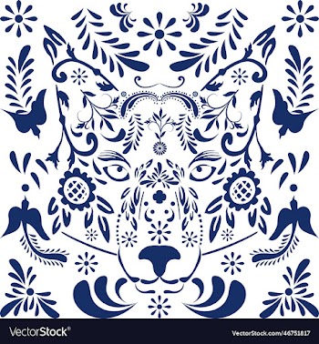 fox head mexican talavera mosaic