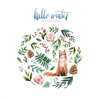 Fox in nature painted by watercolor | Free stock vector - 489154