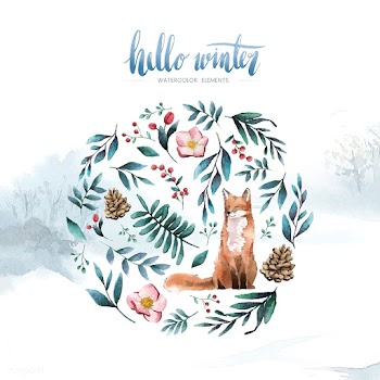 Fox in nature painted by watercolor | Free stock vector - 489466