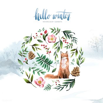 Fox in nature painted by watercolor | Free stock vector - 489600