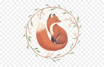 Fox On Main Drawing Illustration - Hand painted fox 