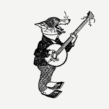 Fox playing banjo drawing, vintage | Free PSD - rawpixel