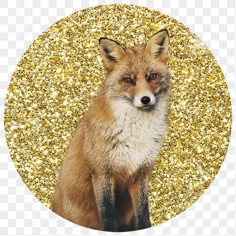 Fox png badge sticker, gold | Free PNG - rawpixel