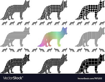 Fox Silhouette Set vector image