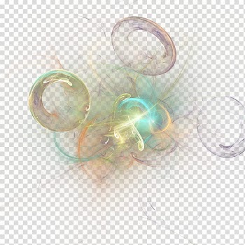 Fractal  Doughnut , yellow and multicolored lights transparent background PNG clipart