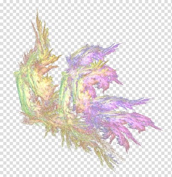 Fractal Fairy Wings, yellow and purple abstract painting transparent background PNG clipart