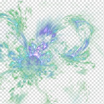 Fractal , green and purple abstract painting transparent background PNG clipart
