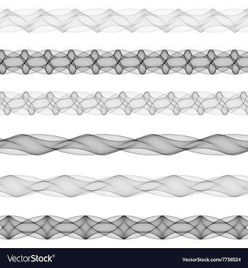Fractal page text divider line set vector image