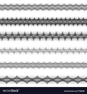 Fractal page text divider line set vector image