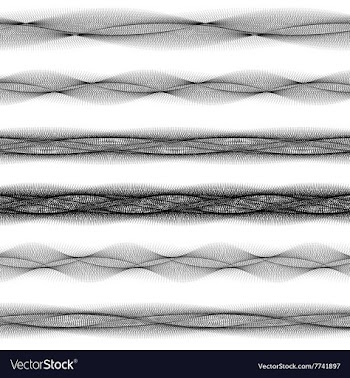 Fractal page text divider line set vector image