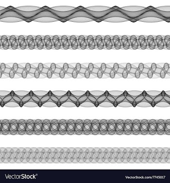 Fractal page text divider line set vector image