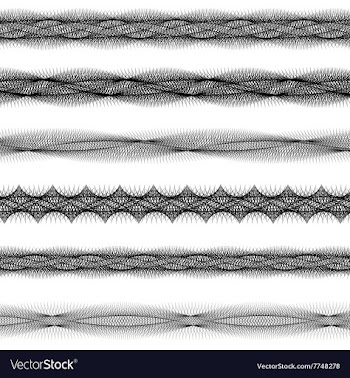 Fractal page text divider line set vector image