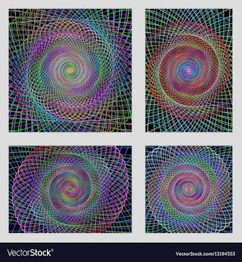 Fractal spiral page background design set vector image