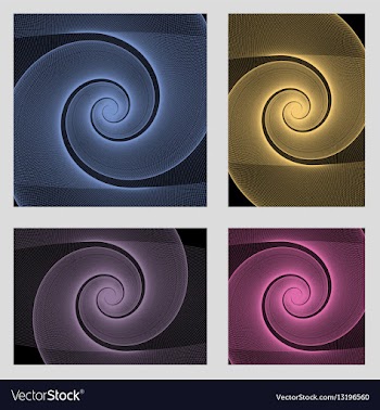 Fractal spiral page background design set vector image