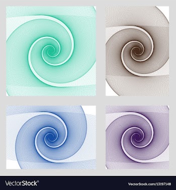 Fractal spiral page background design set vector image