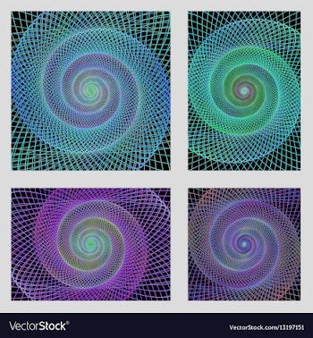 Fractal spiral page background design set vector image