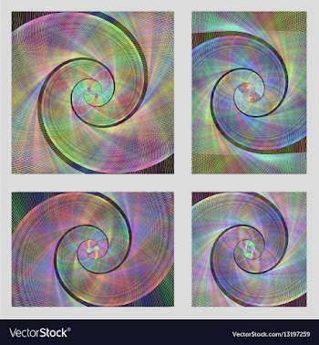 Fractal spiral page background design set vector image