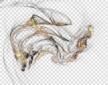 Fractals and Fractal Brushes, brown, white, and black curve lines transparent background PNG clipart