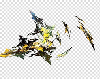 Fractals and Fractal Brushes, green and yellow abstract illustration transparent background PNG clipart