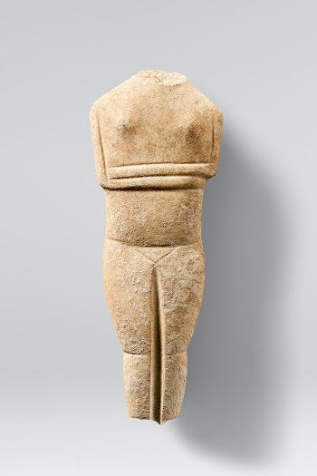 Fragment of a Female Figure of the Late Spedos Type (2500 - 2400 B.C.). Original from The Getty. Digitally enhanced by rawpixel.